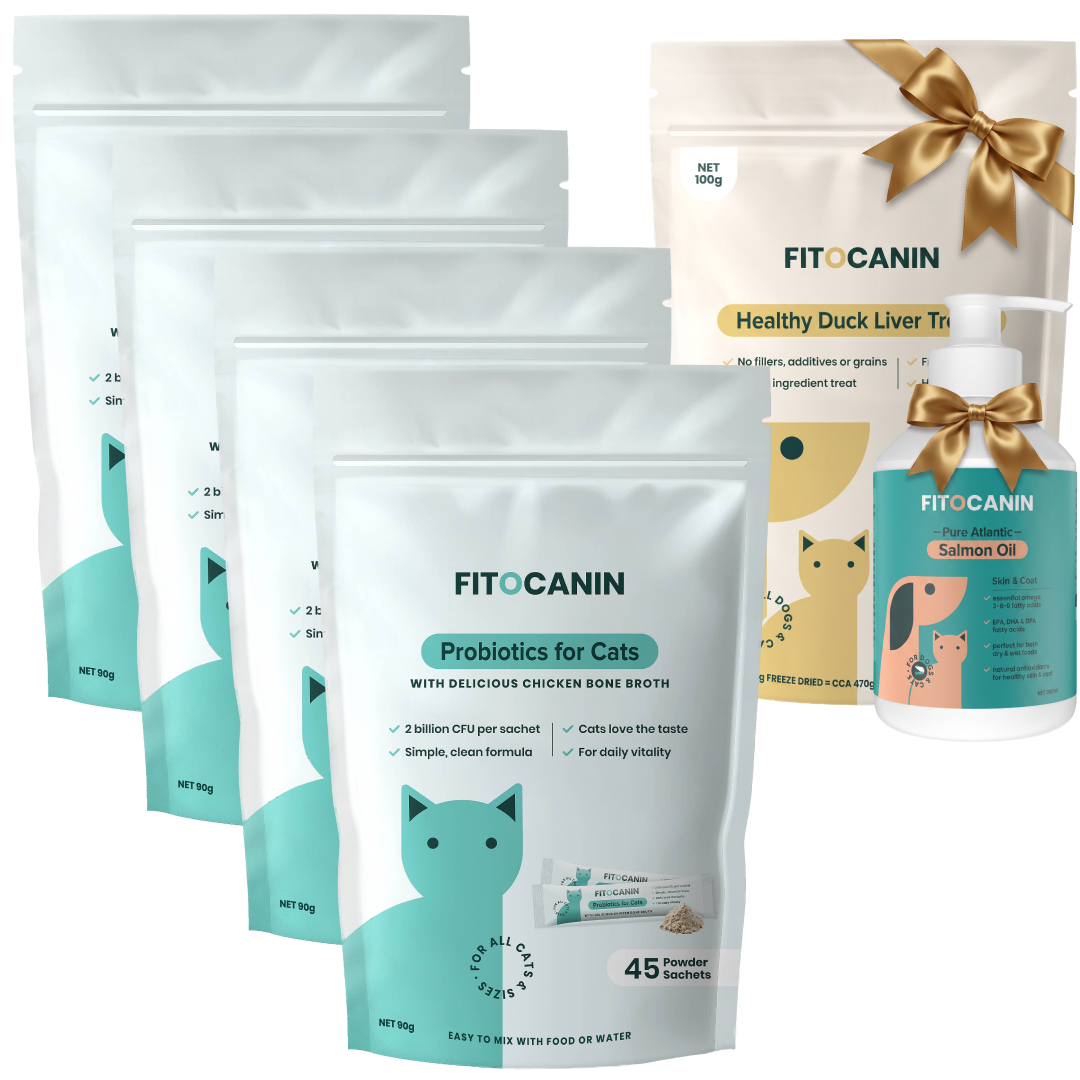 4x Feline Biome Forte + račji priboljški + lososovo olje
